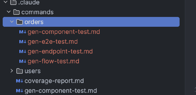 Generated orders command files visible in the IDE