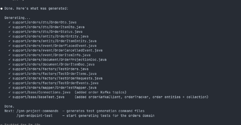 Generated files list